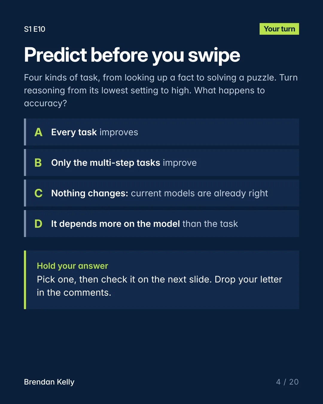 Slide 4 of 20, Your turn.