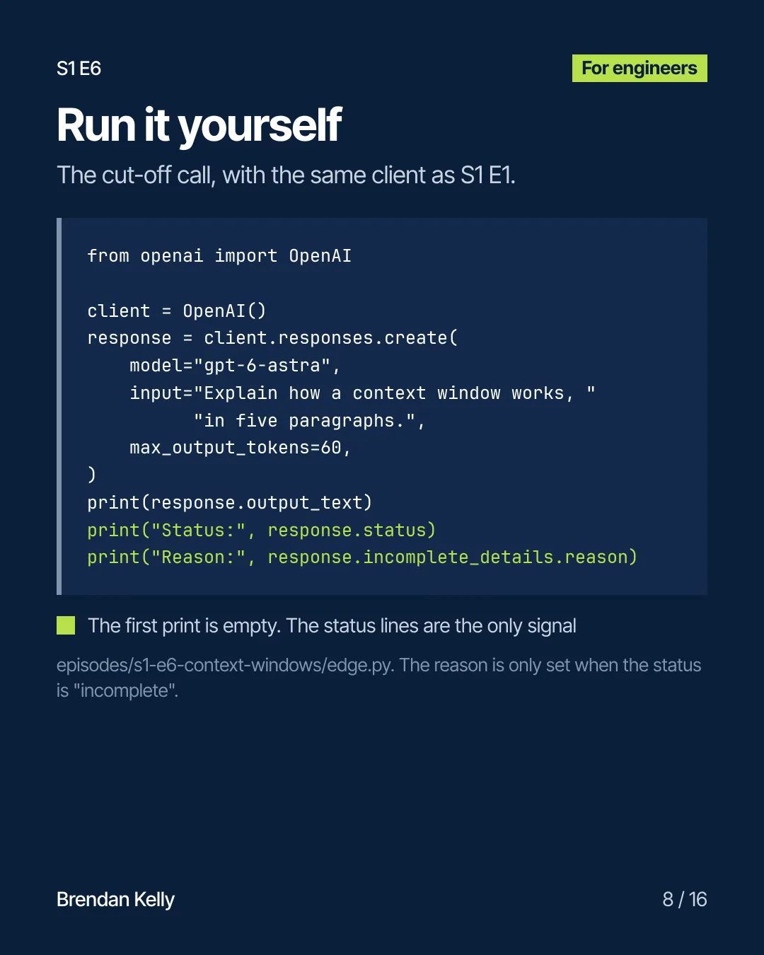 Slide 8 of 16, For engineers.