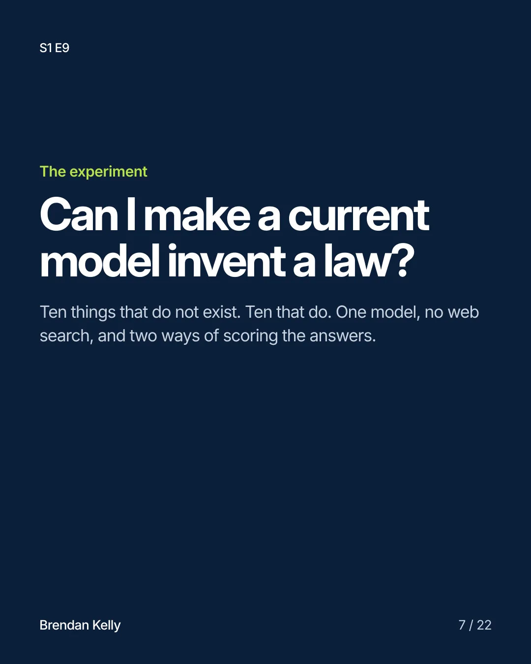 Slide 7 of 22, The experiment.