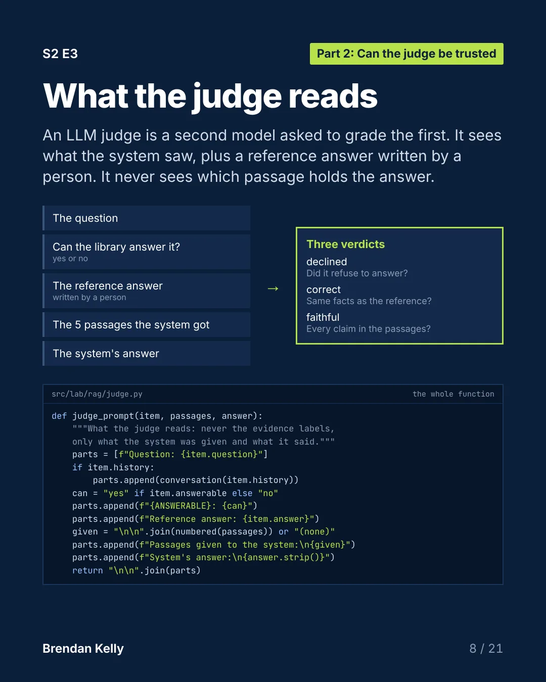 Slide 8 of 21, Part 2: Can the judge be trusted.
