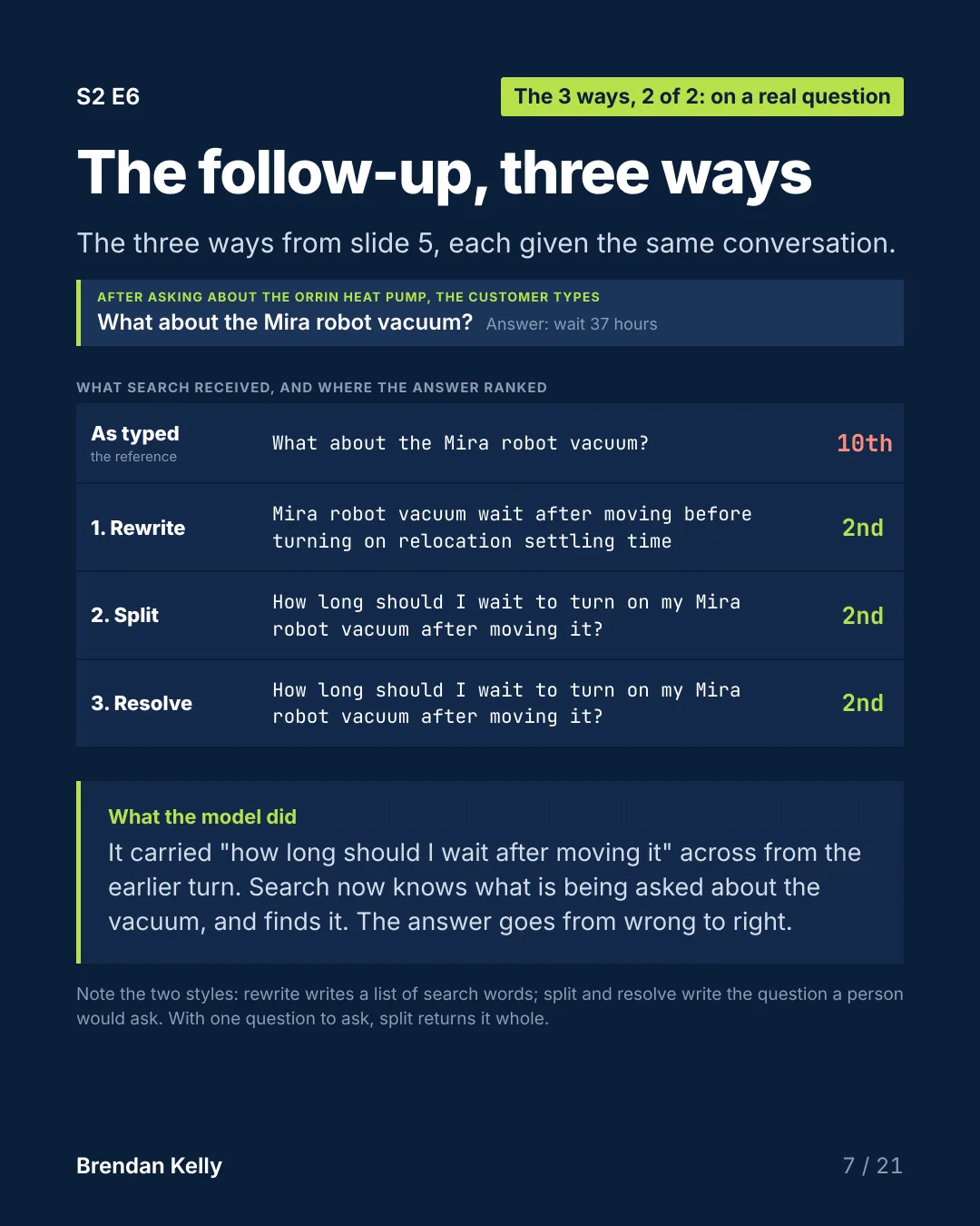 Slide 7 of 21, The three ways: on a real question.