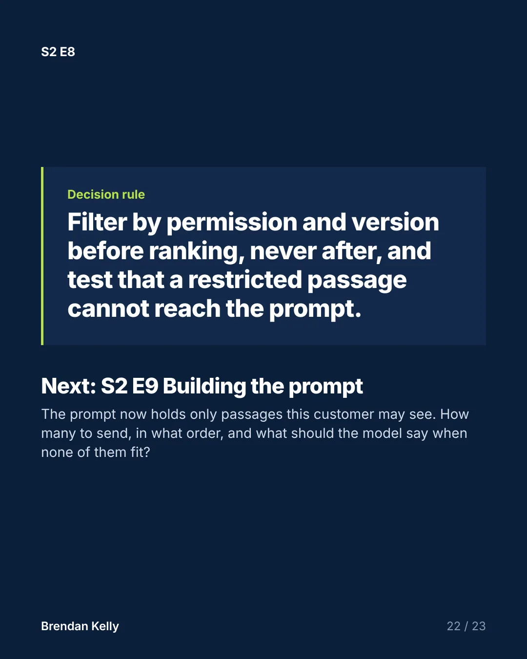 Slide 22 of 23, Decision rule.