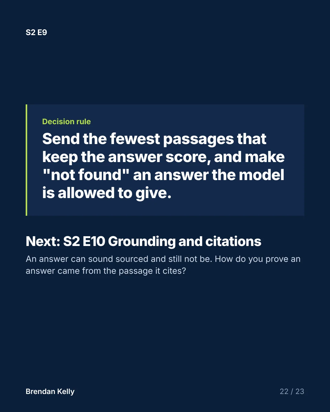 Slide 22 of 23, Decision rule.